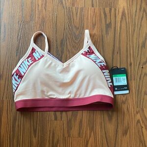 Nike Blush and Burgundy Sport bra. Size XL